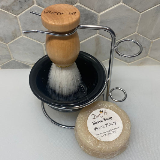 Shaving Kit with Bowl, Brush, Bruch Holder, and Shave Soap