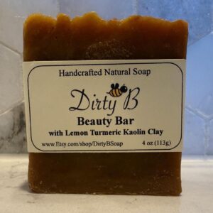 Beauty Facial Soap made with Turmeric, Lemon, and Koalin Clay
